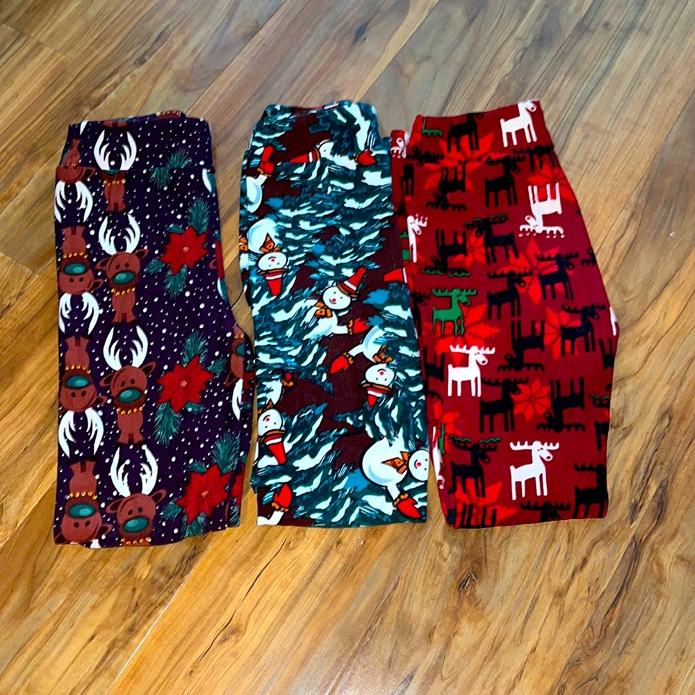 Lularoe girls winter themed leggings